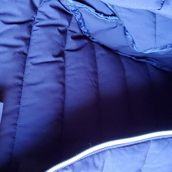 Nuage Navy puffer jacket faux fur hood. Expandable zips on side NWT Small - Picture 8 of 16